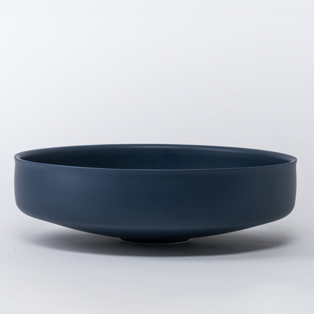 Large Twilight Blue Wide Matte Serving Bowl