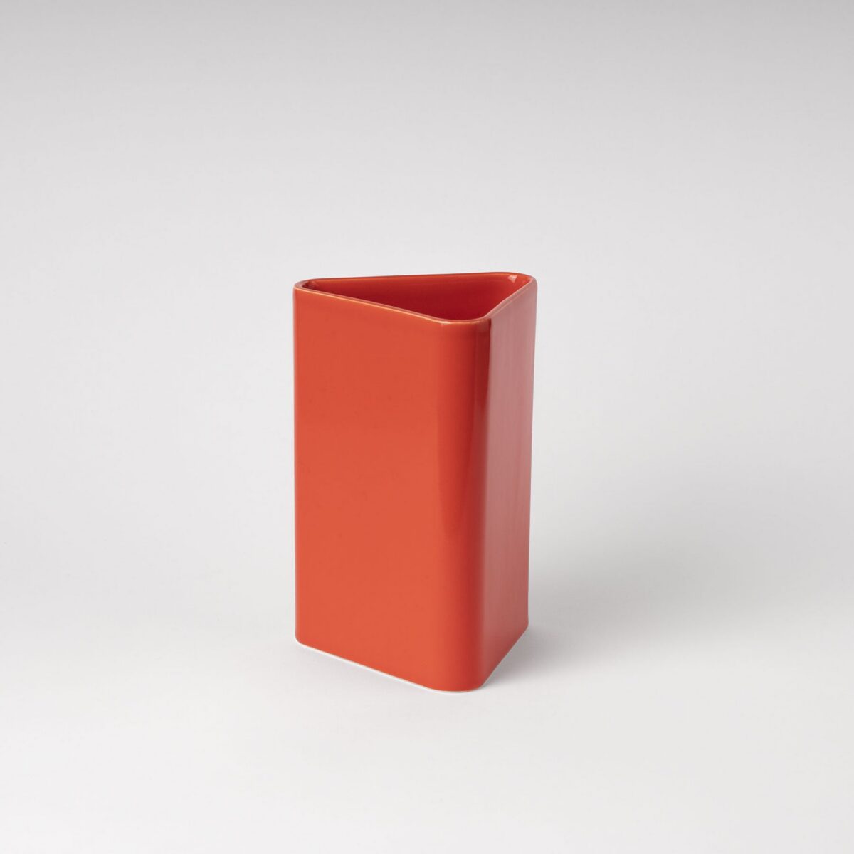 Large Cherry Tomato Slanted Rectangle Vase